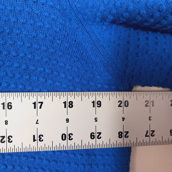 Draper James RSVP Royal Blue Textured Dot Lt. Wt., Cardigan Sweater - Size Large - Picture 12 of 16